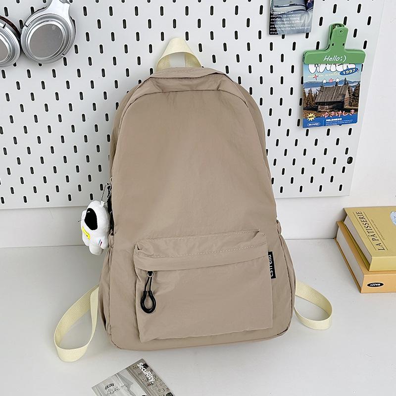 

Light Backpack Korean Version Lazy Style Schoolbag Female Junior High School Students Casual Simple Large Capacity Travel Backpack single bag (without pendant) хаки