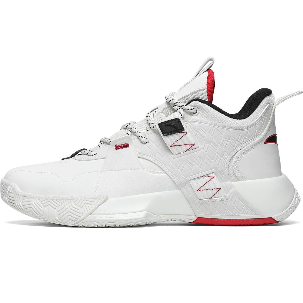 New Anta Speedy 2 Cushioning Anti Slip And Wear Resistant Low Top Performance Basketball Shoes Men's White Red Black 112141606-6