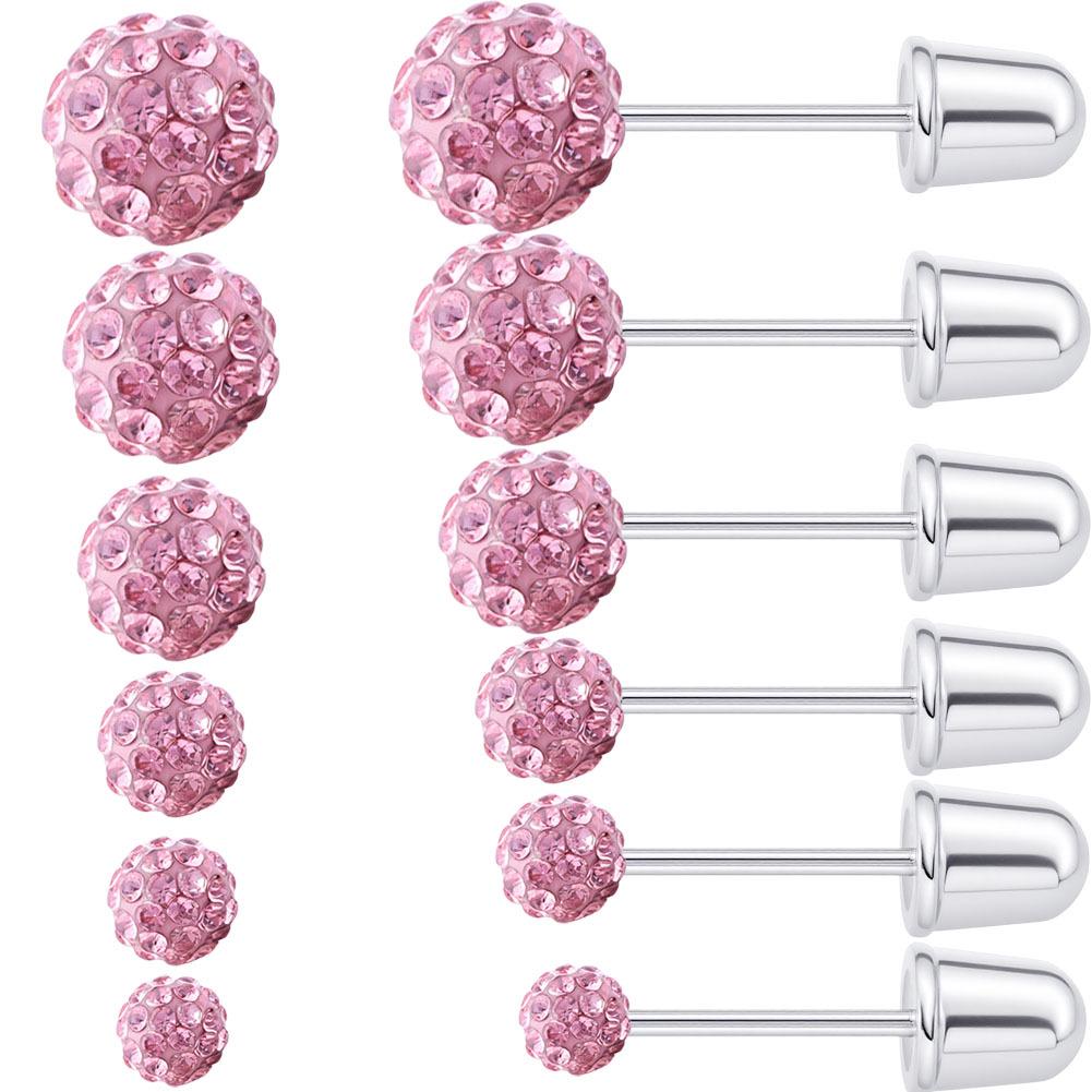 European Fashion Titanium Steel Diamond Ball Cartilage Earrings