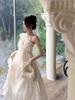 Polyester Floral Dress With Ruffled Hem And High Neck For Elegant Summer Look
