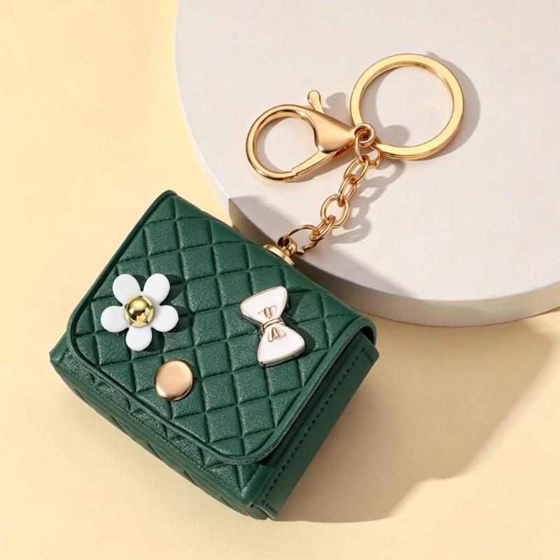 Mini PU Earphone Bag Keychain Durable Water-resistant Portable Pouch for Lipstick  Daily Use Bag Pendant