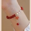 New Maple Leaf Send Acacia Red Bean Bracelet Women's Glass Bracelet High Value Niche Design ins Send Girlfriend