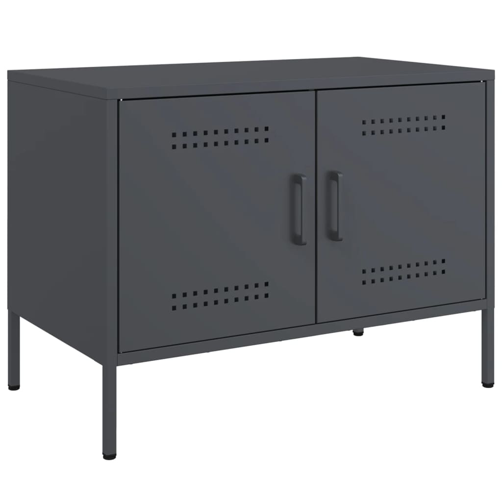 TV Stand Anthracite Grey 68 X 39 X 50.5 Cm Steel