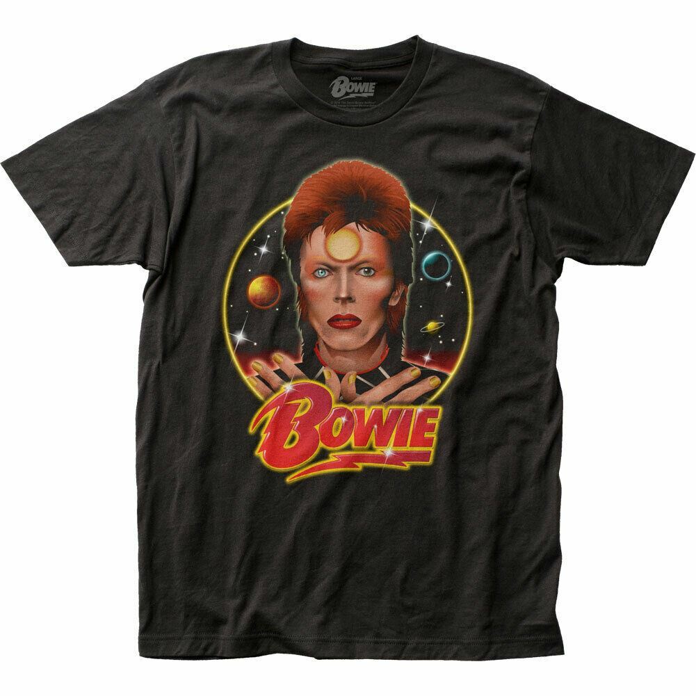 David Bowie Space Oddity T Shirt Mens Licensed Rock N Roll Band Music Tee Black L