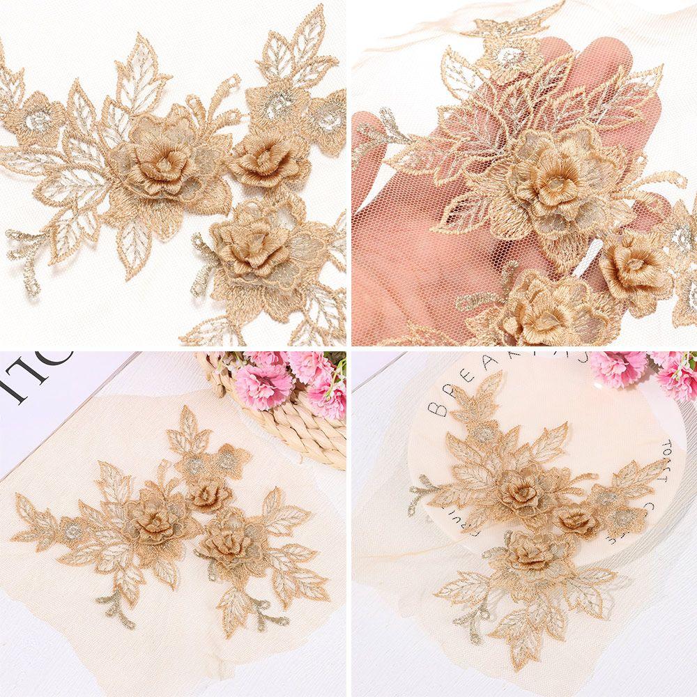 Scrapbooking DIY Blossom Tulle Bridal Applique Motif Embroidery Lace Flower 3D Trims