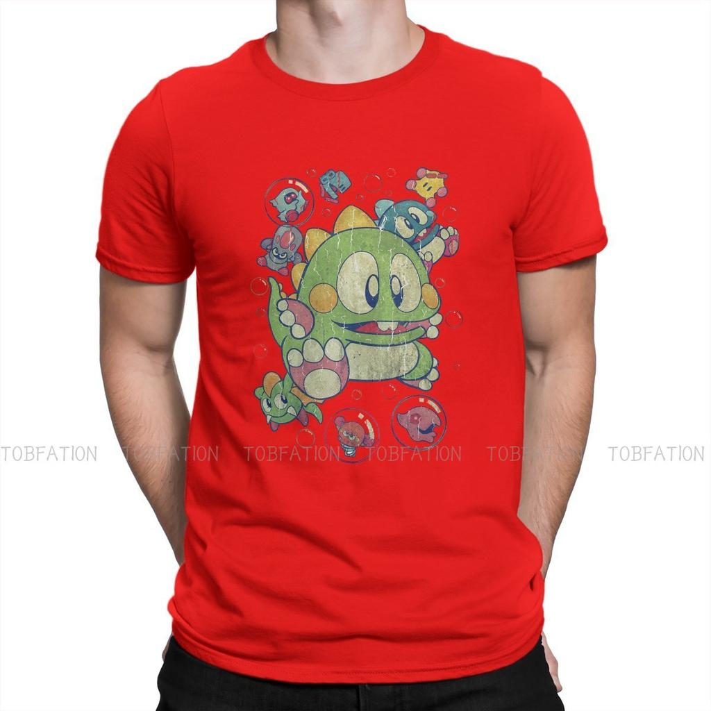 Bubble Bobble Pinball Game Vintage Action T Shirt Men Ofertas Oversized Crewneck Tshirt Cotton Graphic Tops