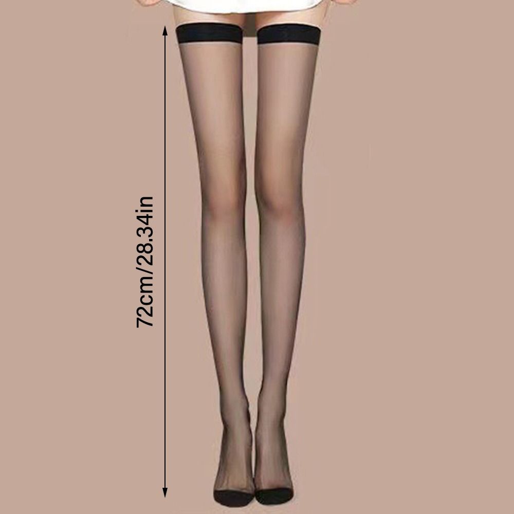 2 Pairs Glossy Thigh Knee Socks Solid Color Long Socks Sexy Silk Socks  Women