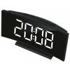Stylish Digital Room Clock With Large Curved LED Panel And Different Alarm Sounds Contemporary Alarm Clock