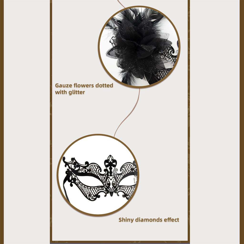 Ball Metal Mask Masquerade Holiday Party Half Face Diamond Mask Hollow Dress Props