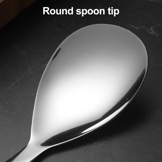 Rice Paddle Spoon Stainless Steel Rice Spatula Thickened Non Stick Rice Scooper for Rice Mashed Potato Salads Kitchen Utensils