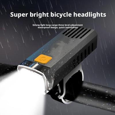 Bicycle Front Light Taillight USB Rechargeable Led Cycle Bicycle Waterproof Mountain Light Lamp H5A6