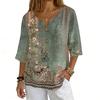 Women's Shirts Dressy Casual T-Shirts 3/4 Sleeve Tunic Tops Basic Tees Pullover Work Blouses