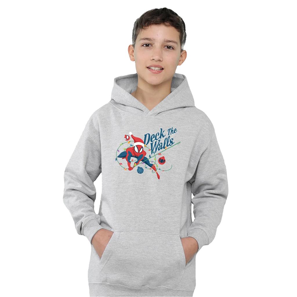 Spider-Man Childrens/Kids Deck The Walls Heather Pull Over Hoodie