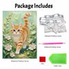 Frameless DIY Pearl Bead Painting Kit Orange Cat Pattern Creative Relaxing Craft Canvas Home Decor Adult Gift