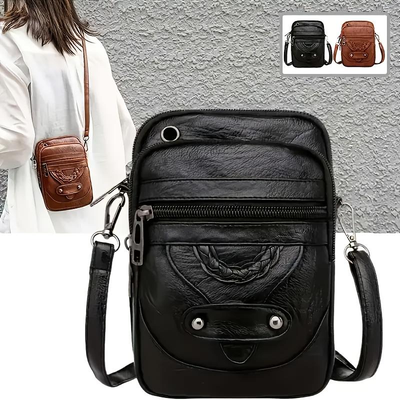 Multi-Layer Crossbody Bag for Women with Adjustable Shoulder Strap And Multiple Zip Pockets for Storing Personal Items And Mobile Phone