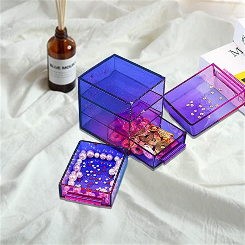 Úložný box Epoxidová pryskyřičná forma DIY Zásuvková krabice Silikonová forma Úložný box Forma pro Cetky Ruční řemesla