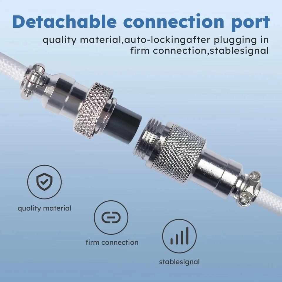 Mechanical Keyboard Coiled Cable Mechanical Keyboard Aviator Type-C USB Port Aviator Coiling Cable Desktop Computer Aviation Connector Cord