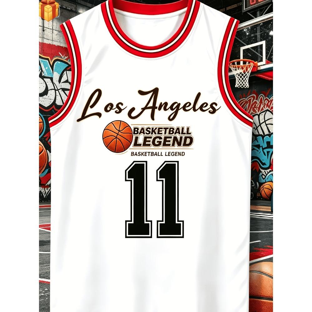 New white crew neck jersey No. 11 basketball competition suit American basketball sports vest Thin breathable and quick-drying