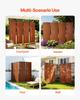 Metal Privacy Screen, 50 x 160 cm Freestanding Modern Privacy Fence, Garden Divider Panel with Extended Ground Stakes & Carbon Steel Plate,