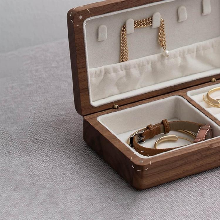 Jewelry Storage Box Bracelet Earrings Necklace Carrying Case Wood Gift Case