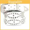 Trendy Leather Belt For Women Featuring Rhinestone Embellishments And Alloy Pin Buckle