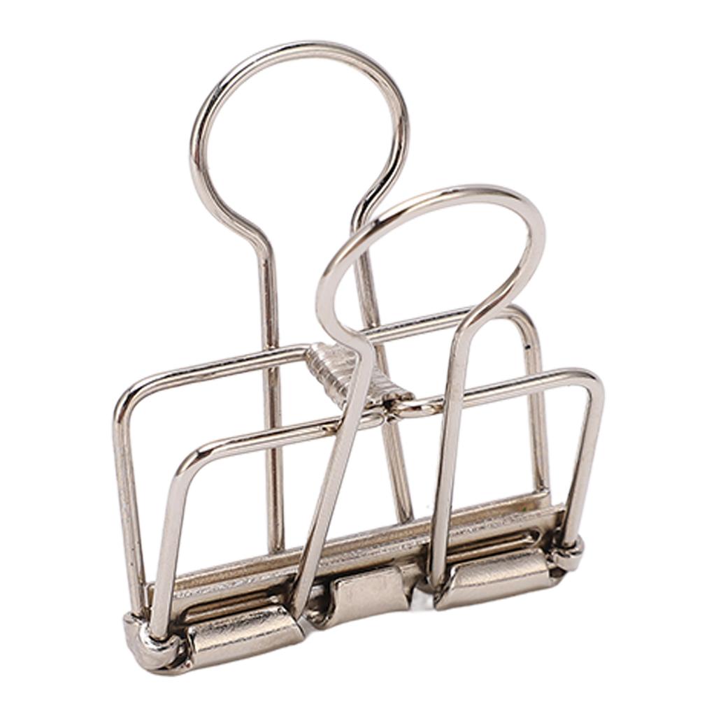 50Pcs Metal Hollow Binder Clips Multipurpose Durable Paper Clamps for Document Certificate Ticket Clothes Silver