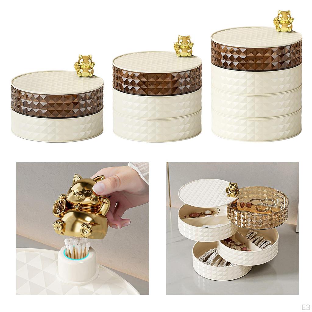 Organizador de Collares y Pendientes Almacenamiento de Snacks Caja de Caramelos Joyero Giratorio