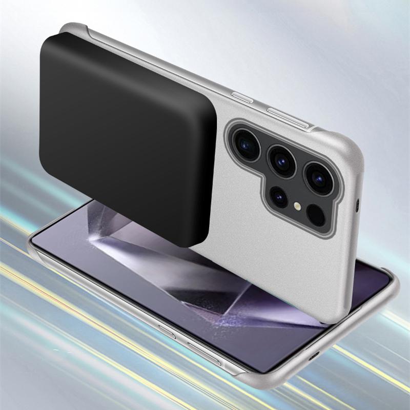 Matte Metallic Painting Frameless PC Hard Phone Case For Samsung Galaxy S25 S24 S23 S22 Plus Ultra Magnetic Wireless Charge Capa