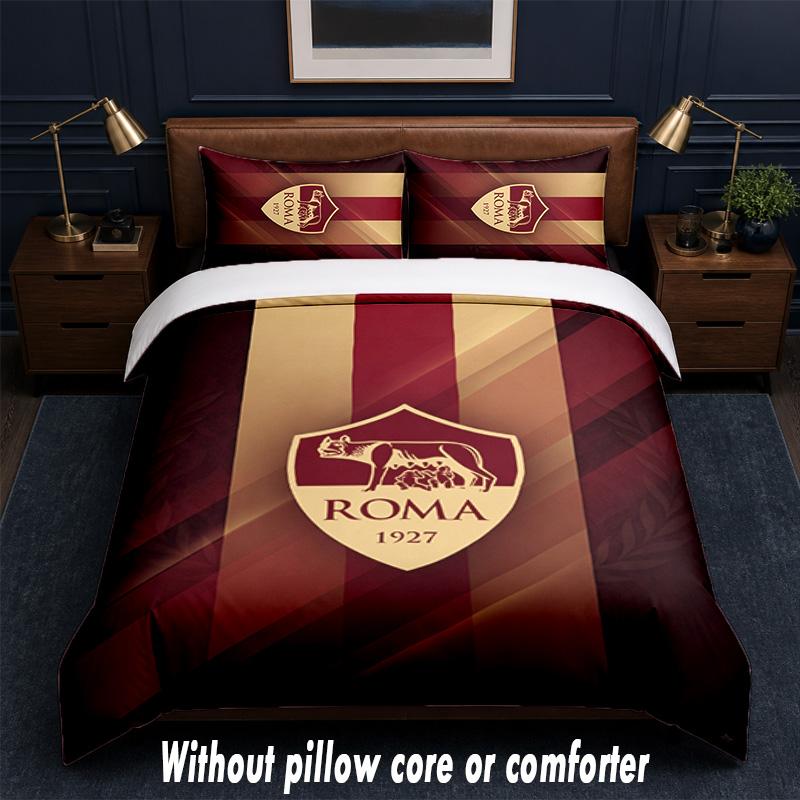 Set Biancheria da Letto Design AS Roma 1 Copripiumino + 2 Federe Morbido Traspirante Biancheria da Letto per la Casa