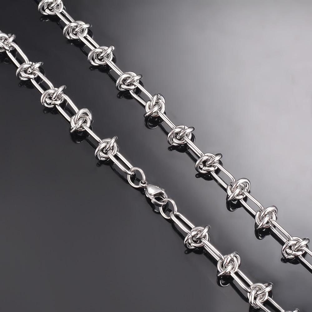 1Pc Stainless Steel Tie Knot Wire Chain Necklaces For Women Men Hip Hop Exaggerated Choker Necklace Chain Fashion Jewelry
