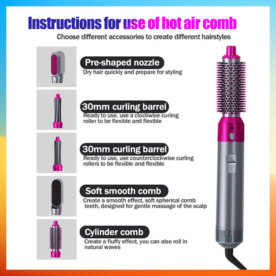 5 in 1 Professional Hot Airwrap Styler Curling Iron For Women