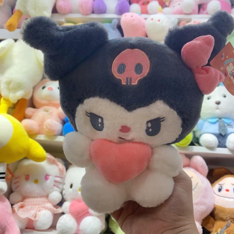 22cm Sanrio Hello Kitty Kuromi Pillow KT Plush Toy Girls Soft Stuffed Animal Toys Love My Melody Cinnamoroll Stuff Doll Gifts