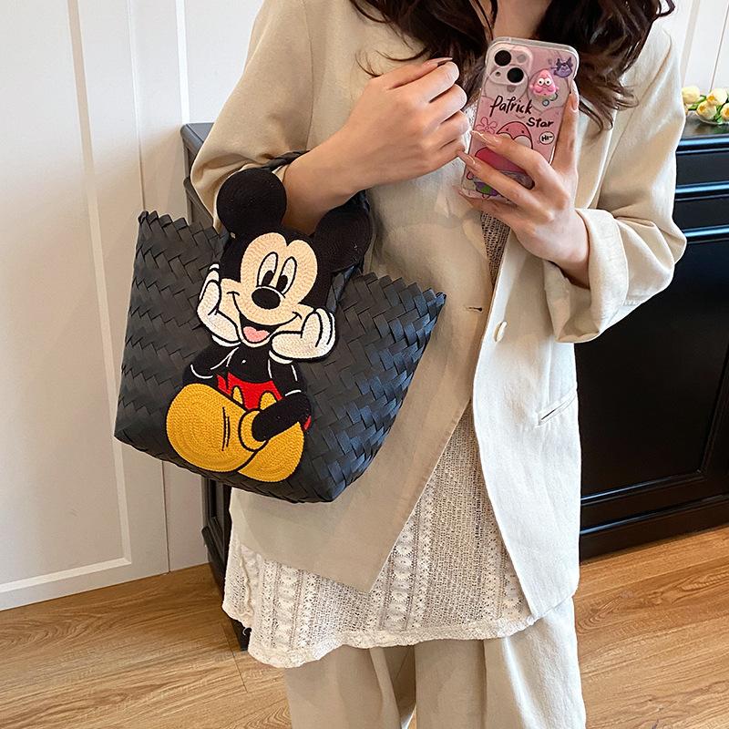 Lazy wind handmade vegetable basket, hand-woven bag, women's seaside beach vacation 2025 new light luxury style large capacity