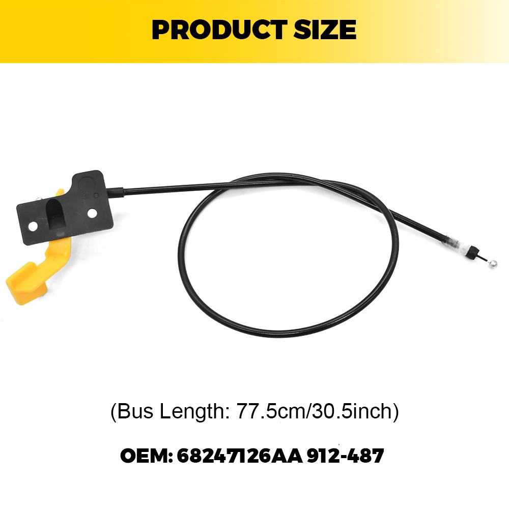 Car Hood Release Engine Cover Cable 68247126AA Replacement Accessories for Jeep Renegade 2015 2016 2017 2018 2019 2020 2025