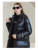Women's Black Gold Down Cotton Long Self-Heating Jacket (2025 Model)