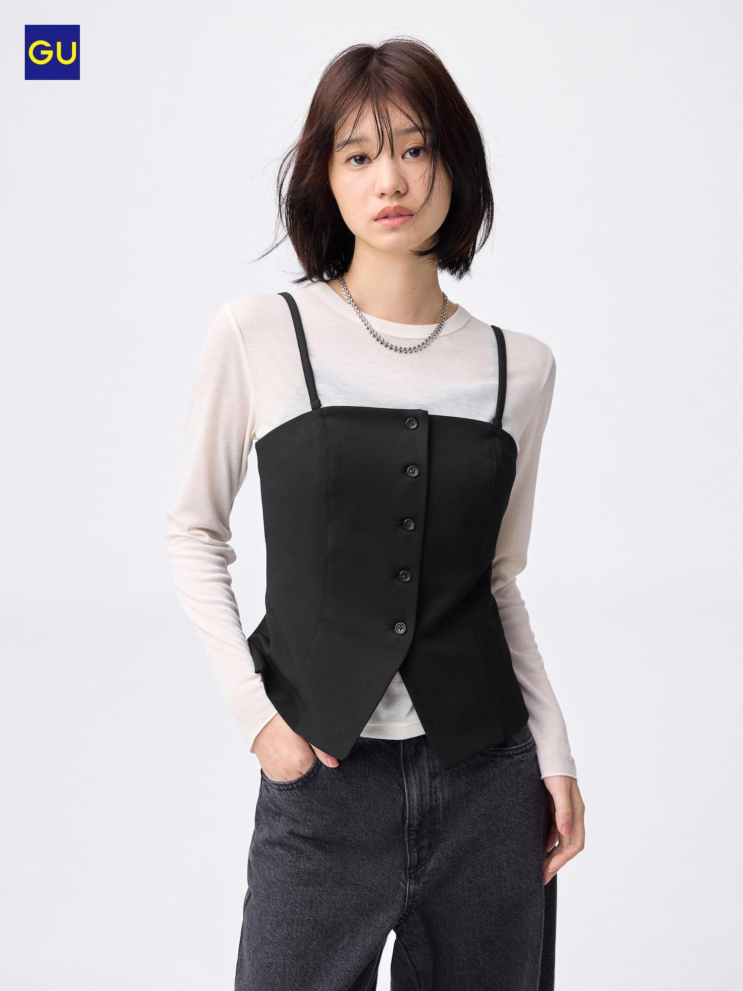 

Uniqlo Гипюровый бюстье на пуговицах спереди 09 BLACK/WOMEN S