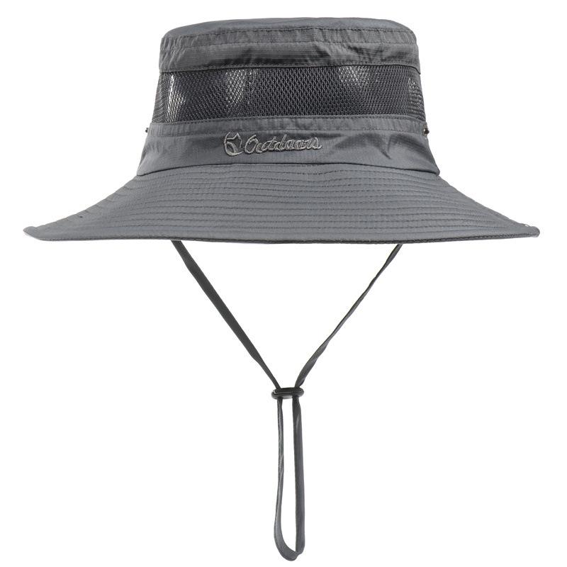 New solid color big edge bucket hat outdoor sunscreen breathable basin hat sun hat summer men's and women's sand hat
