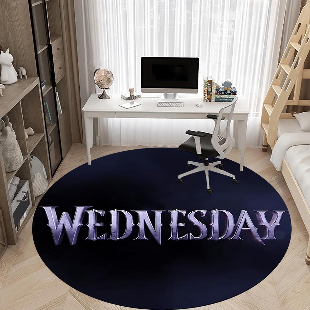 1PC Wednesday Addams Office Round Rug Perfect for Office Non-Slip Backing, Decorative Floor Mat yy250916040