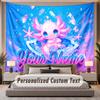 Underwater Fish (46) Theme Personalized Tapestry Custom Name Text Wall Hanging Tapestry Home Background Decoration