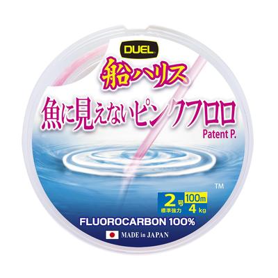 DUEL Fish-Invisible Pink Fluorocarbon Bootsleine, 100m, Größe 2