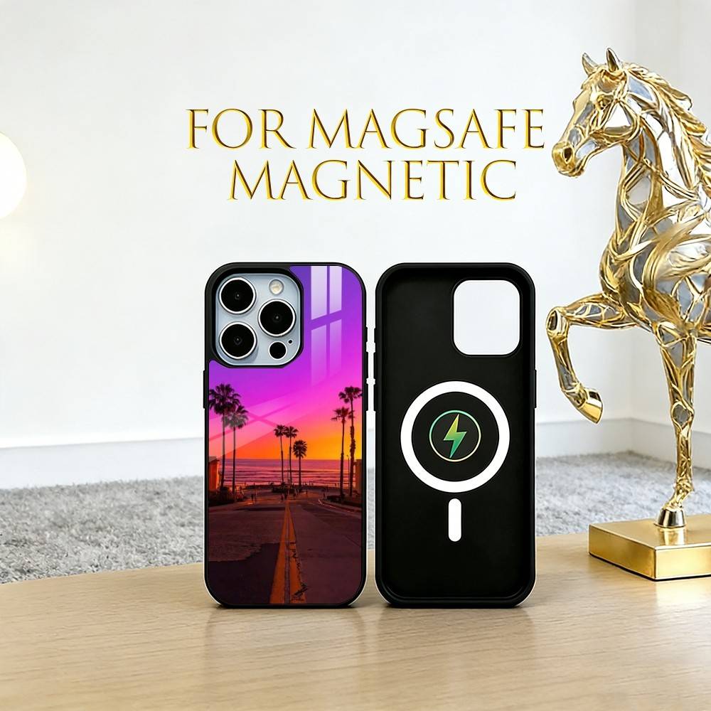 

Seaside Sunset Phone Case For iPhone17,16,15,14,13,12,11 Plus,Pro Magnetic For Magsafe Wireless Charging iPhone11