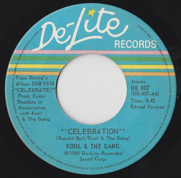 

7inch Record KOOL & THE GANG - Celebration DE807 DE-LITE 1980 Canada Soul/Funk Used