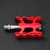 Lightweight Aluminum Alloy Pedal For Bike Red Foldable Durable Bearing Efficient Comfortable Ride Suitable Mountain Road