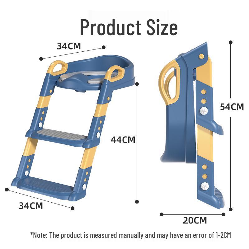 Foldable Children's Potty Training Ladder with Handrails - Step Stool for Boys and Girls