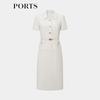 PORTS Women's 2025 S/S Elegant Lapel Mid-Length Dress