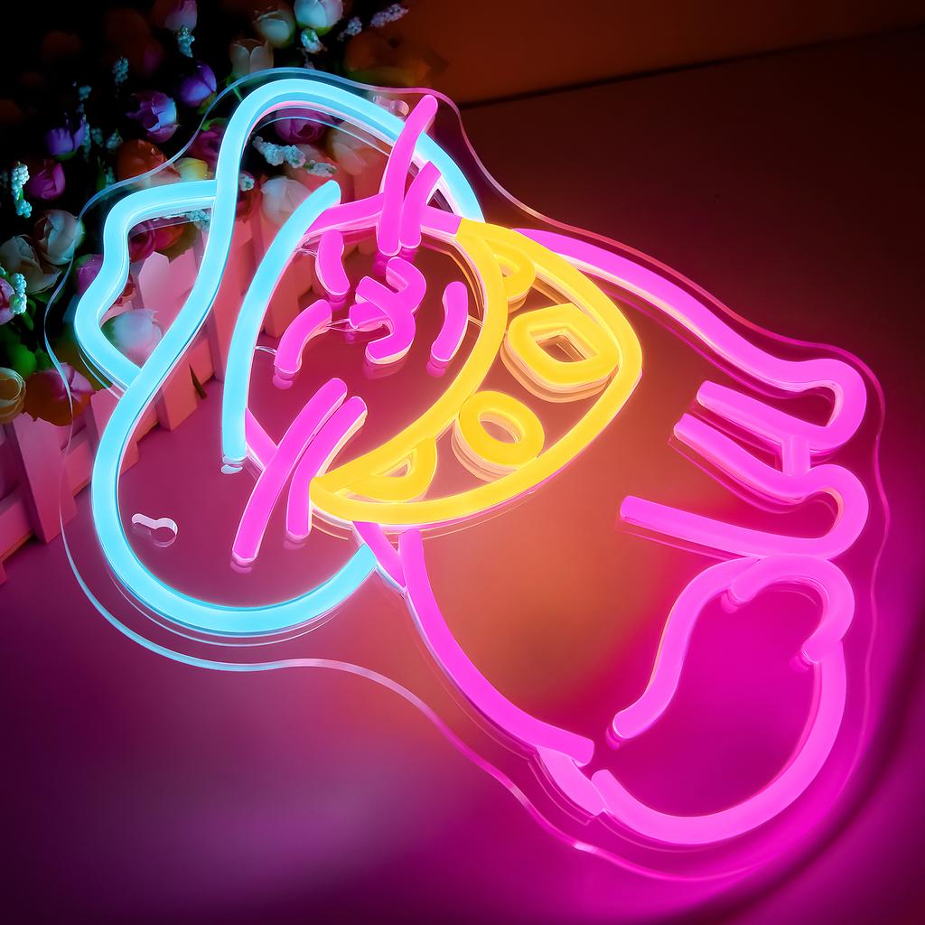 Blue Cowboy Hat Cat Neon Sign, LED Neon Signs for Wall Decor, Cat Bedroom Decor, Cat Lover Gifts, Cat Wall Decor