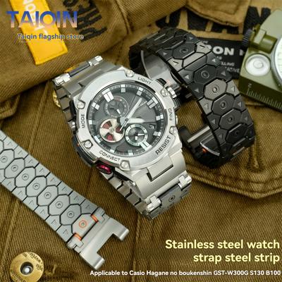Edelstahl-Uhrenarmband für Casio G-Shock GST-W300 400G GST-B100 S100D/S110D/W110 GST-210 Modifikation Metallarmband Armband