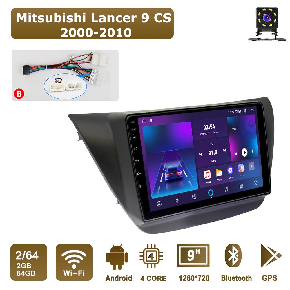 

Android Car-Play Car Radio For Mitsubishi Lancer 9 CS 2000-2010 Multimedia Player Head Unit Stereo GPS Navigation BT WIFI,2+64GB B чорний