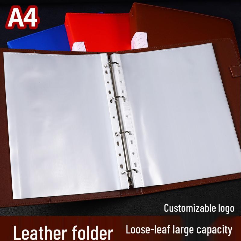 Transparent A4 Ring Binder: Black, Punchable, Photo Album, Contract Archive Folder