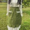 Cotton Linen Sleeveless Apron With Lace Trim For Kitchen Cooking And Baking